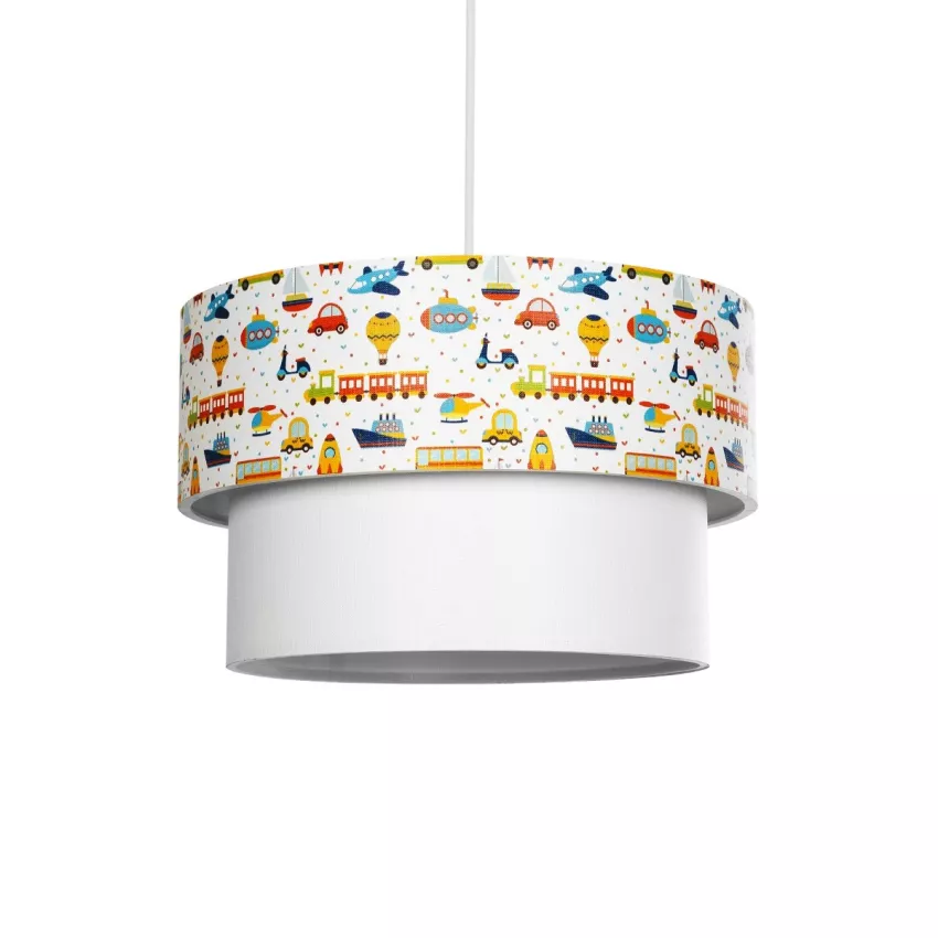 TRAIN  Παιδικό Κρεμαστό Φωτιστικό Φιγούρα Μονόφωτο 1 x E27 IP20 Λευκό Ύφασμα - Μ30 x Π30 x Υ70cm