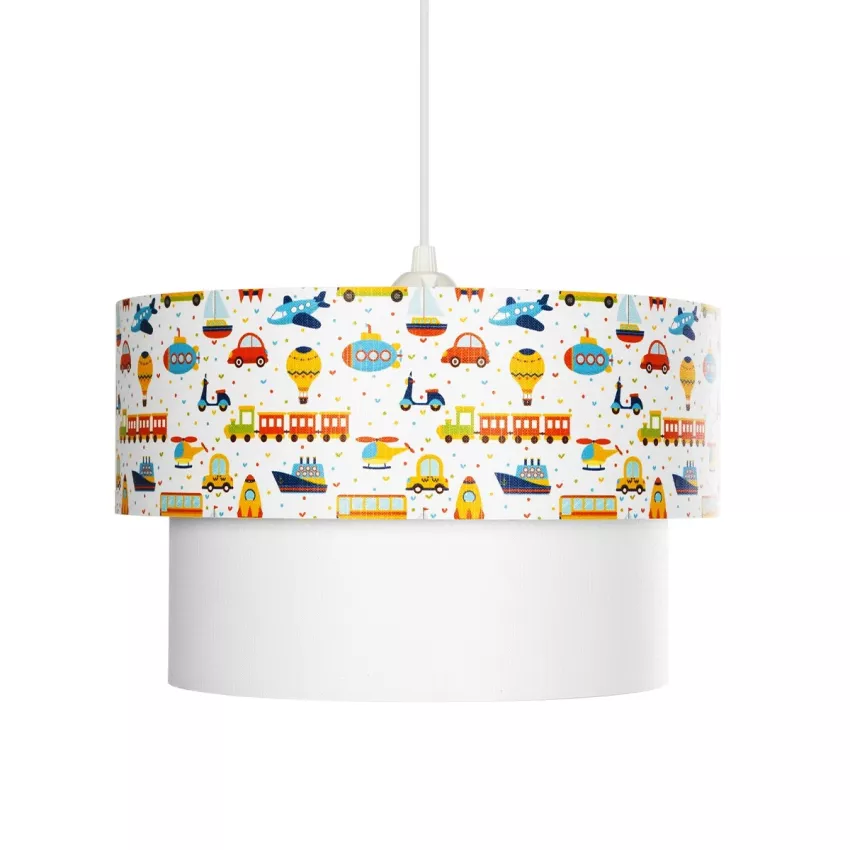 TRAIN  Παιδικό Κρεμαστό Φωτιστικό Φιγούρα Μονόφωτο 1 x E27 IP20 Λευκό Ύφασμα - Μ30 x Π30 x Υ70cm