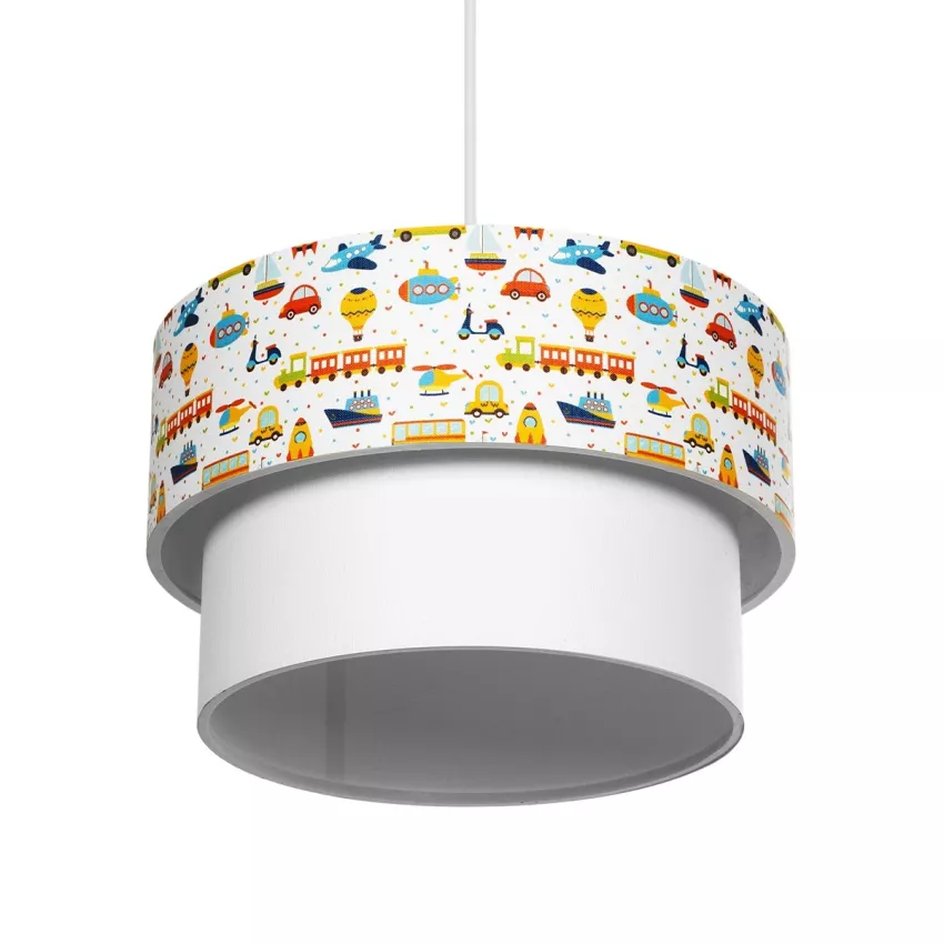 TRAIN  Παιδικό Κρεμαστό Φωτιστικό Φιγούρα Μονόφωτο 1 x E27 IP20 Λευκό Ύφασμα - Μ30 x Π30 x Υ70cm