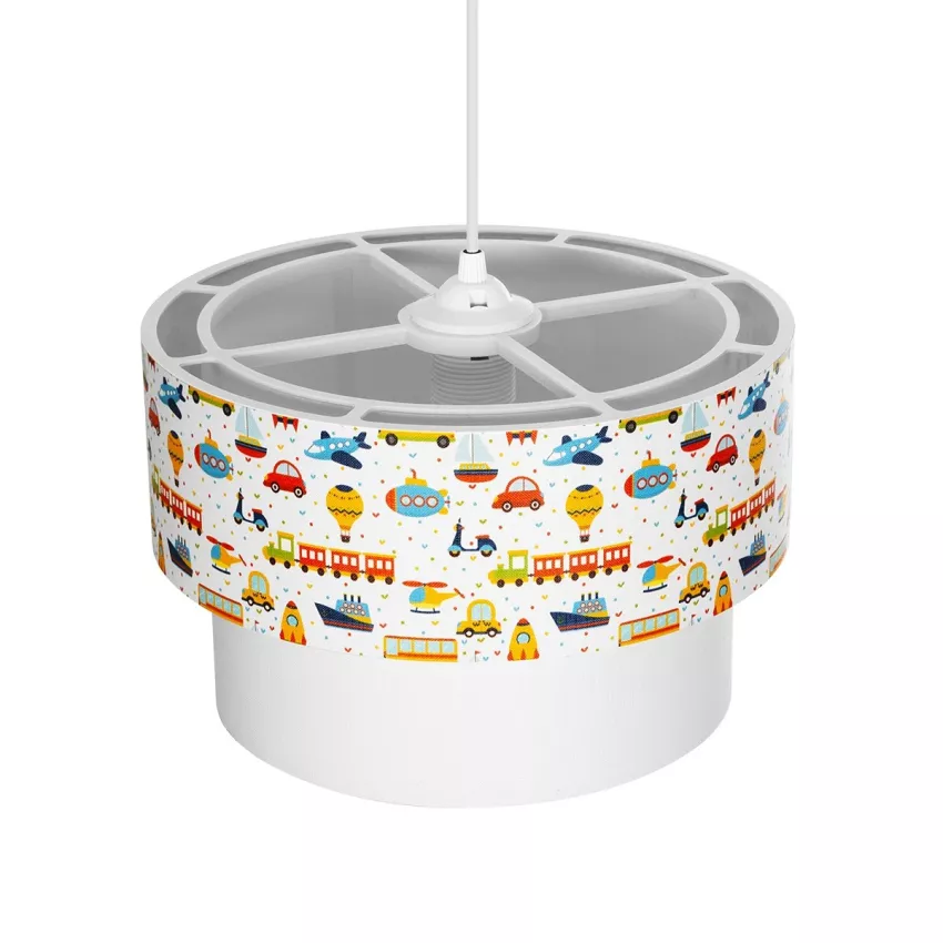 TRAIN  Παιδικό Κρεμαστό Φωτιστικό Φιγούρα Μονόφωτο 1 x E27 IP20 Λευκό Ύφασμα - Μ30 x Π30 x Υ70cm