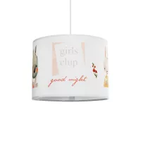 GIRLSCLUB  Παιδικό Κρεμαστό Φωτιστικό Φιγούρα Μονόφωτο 1 x E27 IP20 Λευκό Ύφασμα - Μ28 x Π28 x Υ70cm