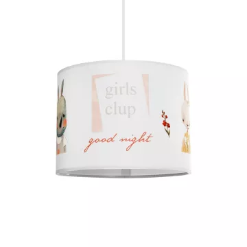 GIRLSCLUB  Παιδικό Κρεμαστό Φωτιστικό Φιγούρα Μονόφωτο 1 x E27 IP20 Λευκό Ύφασμα - Μ28 x Π28 x Υ70cm