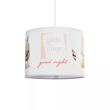 GIRLSCLUB  Παιδικό Κρεμαστό Φωτιστικό Φιγούρα Μονόφωτο 1 x E27 IP20 Λευκό Ύφασμα - Μ28 x Π28 x Υ70cm