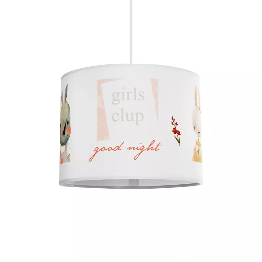 GIRLSCLUB  Παιδικό Κρεμαστό Φωτιστικό Φιγούρα Μονόφωτο 1 x E27 IP20 Λευκό Ύφασμα - Μ28 x Π28 x Υ70cm