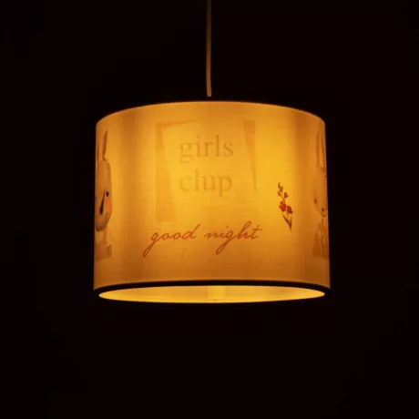 GIRLSCLUB  Παιδικό Κρεμαστό Φωτιστικό Φιγούρα Μονόφωτο 1 x E27 IP20 Λευκό Ύφασμα - Μ28 x Π28 x Υ70cm