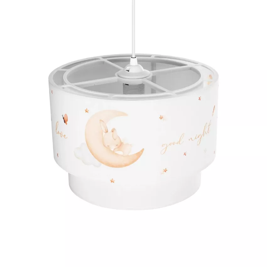 GLOBOSTAR® MOON  Παιδικό Κρεμαστό Φωτιστικό Οροφής με Ντουί 1 x E27 AC 220-240V IP20 - Πολύχρωμο - Μ30 x Π30 x Υ24cm