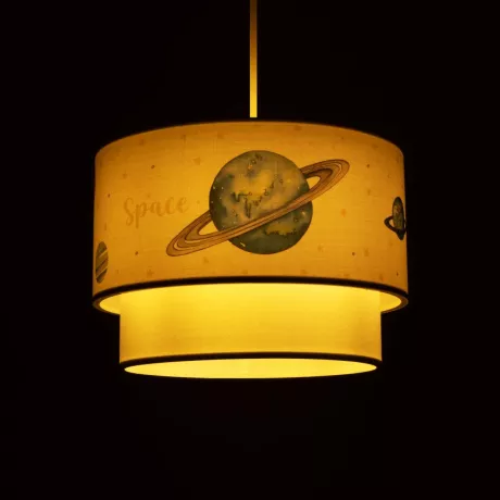 GLOBOSTAR® SATURN  Παιδικό Κρεμαστό Φωτιστικό Οροφής με Ντουί 1 x E27 AC 220-240V IP20 - Πολύχρωμο - Μ30 x Π30 x Υ24cm