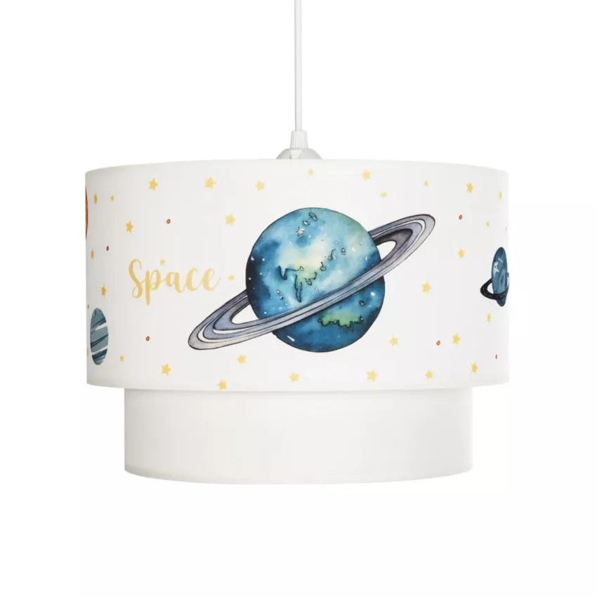 GLOBOSTAR® SATURN  Παιδικό Κρεμαστό Φωτιστικό Οροφής με Ντουί 1 x E27 AC 220-240V IP20 - Πολύχρωμο - Μ30 x Π30 x Υ24cm