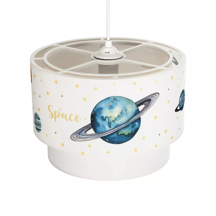 GLOBOSTAR® SATURN  Παιδικό Κρεμαστό Φωτιστικό Οροφής με Ντουί 1 x E27 AC 220-240V IP20 - Πολύχρωμο - Μ30 x Π30 x Υ24cm