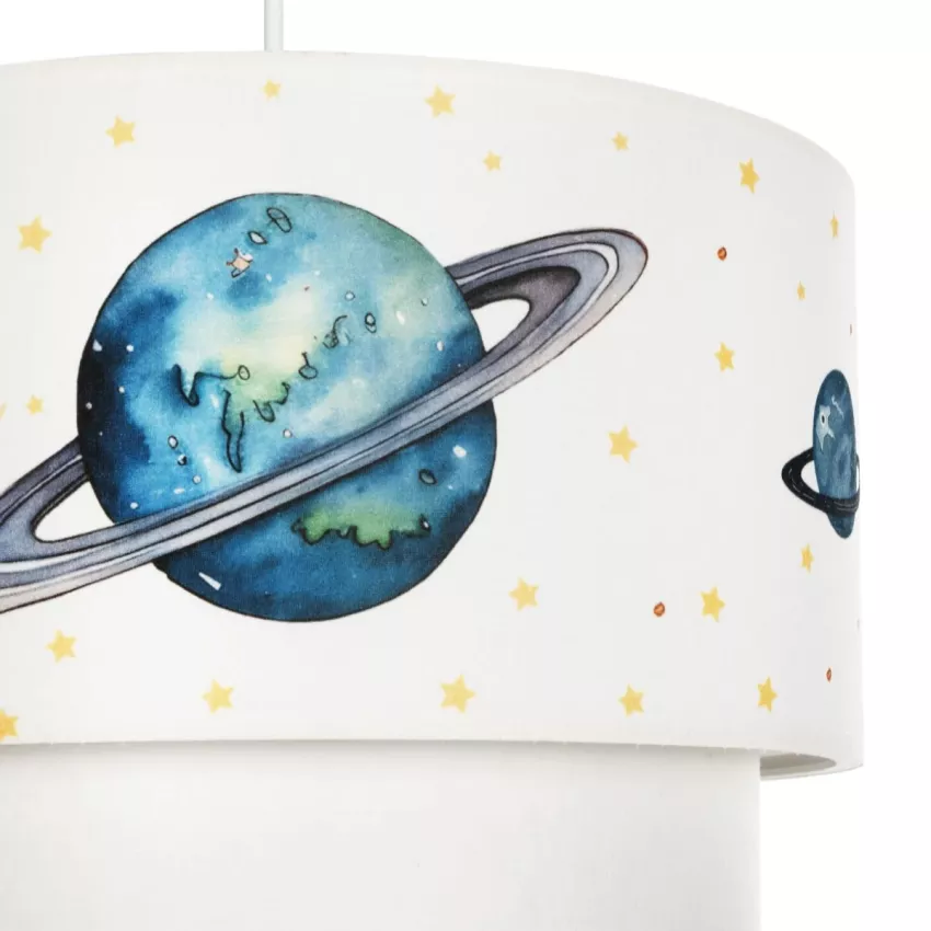 GLOBOSTAR® SATURN  Παιδικό Κρεμαστό Φωτιστικό Οροφής με Ντουί 1 x E27 AC 220-240V IP20 - Πολύχρωμο - Μ30 x Π30 x Υ24cm
