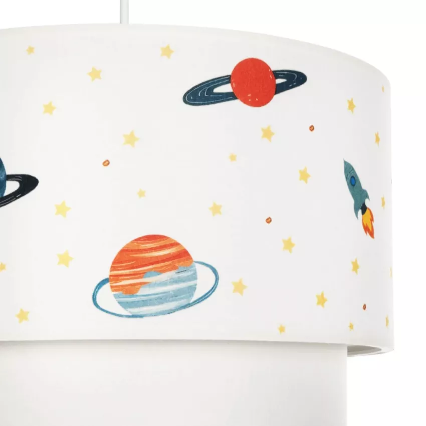 GLOBOSTAR® SATURN  Παιδικό Κρεμαστό Φωτιστικό Οροφής με Ντουί 1 x E27 AC 220-240V IP20 - Πολύχρωμο - Μ30 x Π30 x Υ24cm