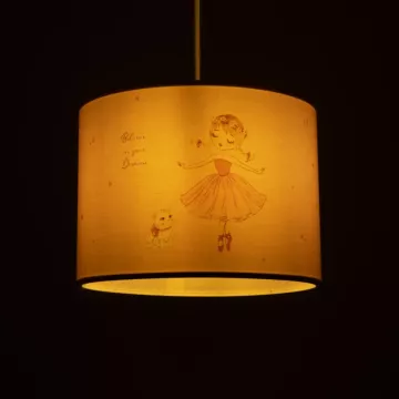 GLOBOSTAR® BALLERINA  Παιδικό Κρεμαστό Φωτιστικό Οροφής με Ντουί 1 x E27 AC 220-240V IP20 - Ροζ - Μ28 x Π28 x Υ24cm
