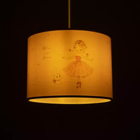 GLOBOSTAR® BALLERINA  Παιδικό Κρεμαστό Φωτιστικό Οροφής με Ντουί 1 x E27 AC 220-240V IP20 - Ροζ - Μ28 x Π28 x Υ24cm