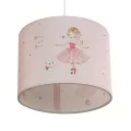 GLOBOSTAR® BALLERINA  Παιδικό Κρεμαστό Φωτιστικό Οροφής με Ντουί 1 x E27 AC 220-240V IP20 - Ροζ - Μ28 x Π28 x Υ24cm