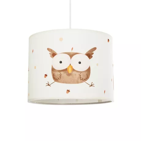 OWL  Παιδικό Κρεμαστό Φωτιστικό Φιγούρα Μονόφωτο 1 x E27 IP20 Λευκό Ύφασμα - Μ28 x Π28 x Υ70cm