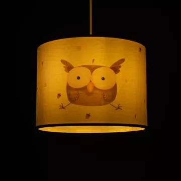 OWL  Παιδικό Κρεμαστό Φωτιστικό Φιγούρα Μονόφωτο 1 x E27 IP20 Λευκό Ύφασμα - Μ28 x Π28 x Υ70cm