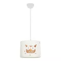 OWL  Παιδικό Κρεμαστό Φωτιστικό Φιγούρα Μονόφωτο 1 x E27 IP20 Λευκό Ύφασμα - Μ28 x Π28 x Υ70cm