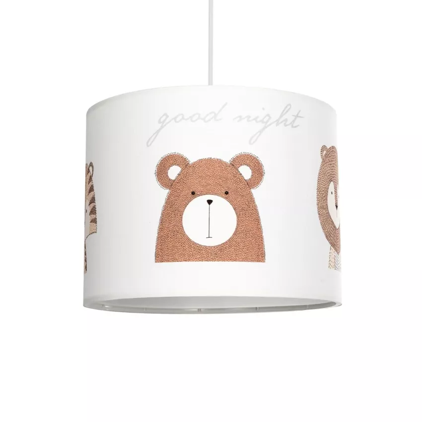 BEAR  Παιδικό Κρεμαστό Φωτιστικό Φιγούρα Μονόφωτο 1 x E27 IP20 Λευκό Ύφασμα - Μ28 x Π28 x Υ70cm