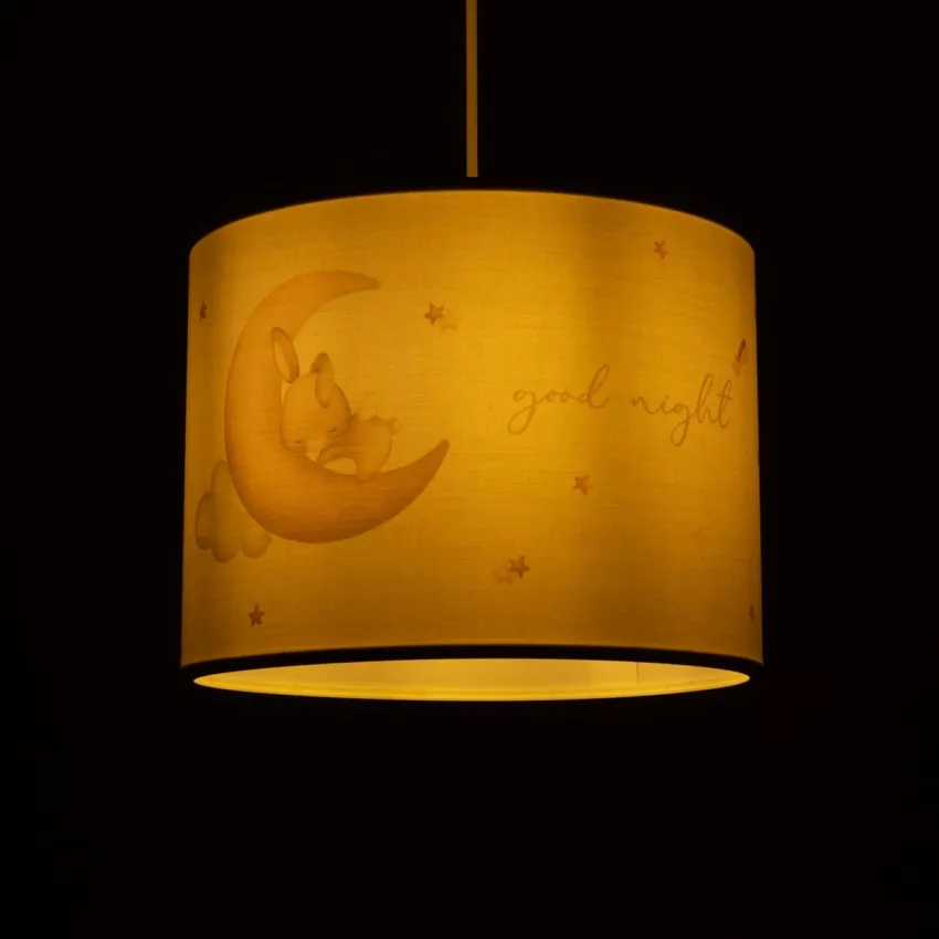 GLOBOSTAR® MOON  Παιδικό Κρεμαστό Φωτιστικό Οροφής με Ντουί 1 x E27 AC 220-240V IP20 - Πολύχρωμο - Μ28 x Π28 x Υ24cm