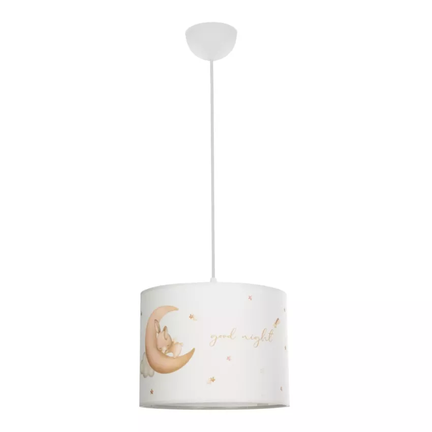 GLOBOSTAR® MOON  Παιδικό Κρεμαστό Φωτιστικό Οροφής με Ντουί 1 x E27 AC 220-240V IP20 - Πολύχρωμο - Μ28 x Π28 x Υ24cm