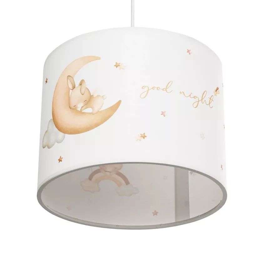 GLOBOSTAR® MOON  Παιδικό Κρεμαστό Φωτιστικό Οροφής με Ντουί 1 x E27 AC 220-240V IP20 - Πολύχρωμο - Μ28 x Π28 x Υ24cm