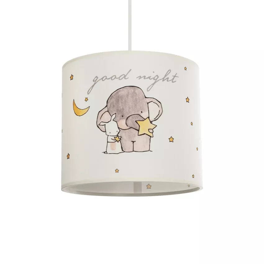 ELEPHANT  Παιδικό Κρεμαστό Φωτιστικό Φιγούρα Μονόφωτο 1 x E27 IP20 Λευκό Ύφασμα - Μ24 x Π24 x Υ70cm