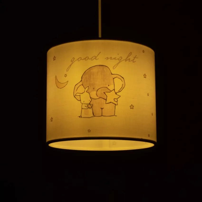 ELEPHANT  Παιδικό Κρεμαστό Φωτιστικό Φιγούρα Μονόφωτο 1 x E27 IP20 Λευκό Ύφασμα - Μ24 x Π24 x Υ70cm