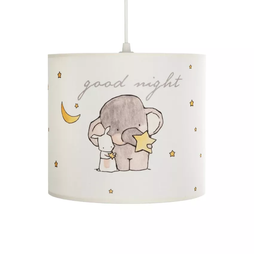 ELEPHANT  Παιδικό Κρεμαστό Φωτιστικό Φιγούρα Μονόφωτο 1 x E27 IP20 Λευκό Ύφασμα - Μ24 x Π24 x Υ70cm
