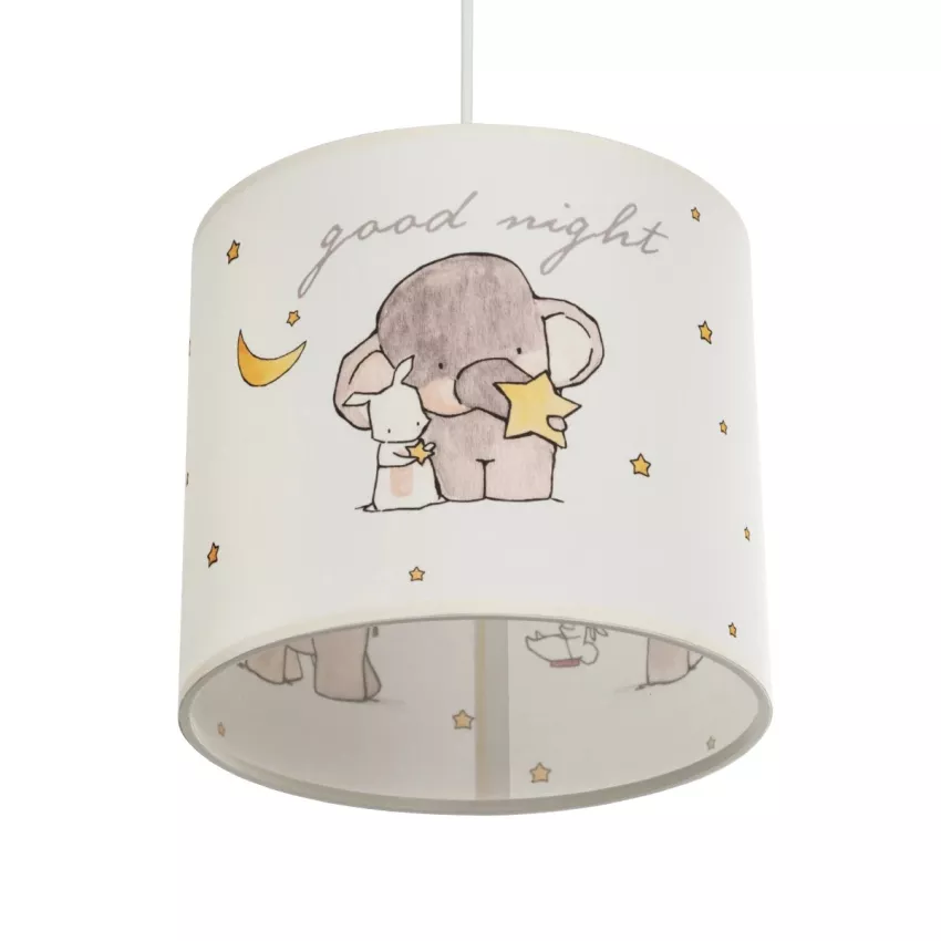 ELEPHANT  Παιδικό Κρεμαστό Φωτιστικό Φιγούρα Μονόφωτο 1 x E27 IP20 Λευκό Ύφασμα - Μ24 x Π24 x Υ70cm