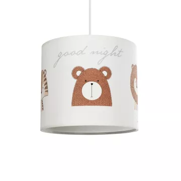 BEAR  Παιδικό Κρεμαστό Φωτιστικό Φιγούρα Μονόφωτο 1 x E27 IP20 Λευκό Ύφασμα - Μ24 x Π24 x Υ70cm