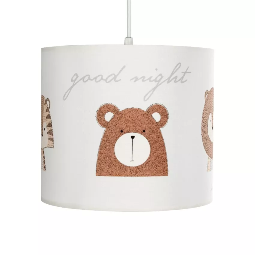 BEAR  Παιδικό Κρεμαστό Φωτιστικό Φιγούρα Μονόφωτο 1 x E27 IP20 Λευκό Ύφασμα - Μ24 x Π24 x Υ70cm
