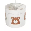BEAR  Παιδικό Κρεμαστό Φωτιστικό Φιγούρα Μονόφωτο 1 x E27 IP20 Λευκό Ύφασμα - Μ24 x Π24 x Υ70cm