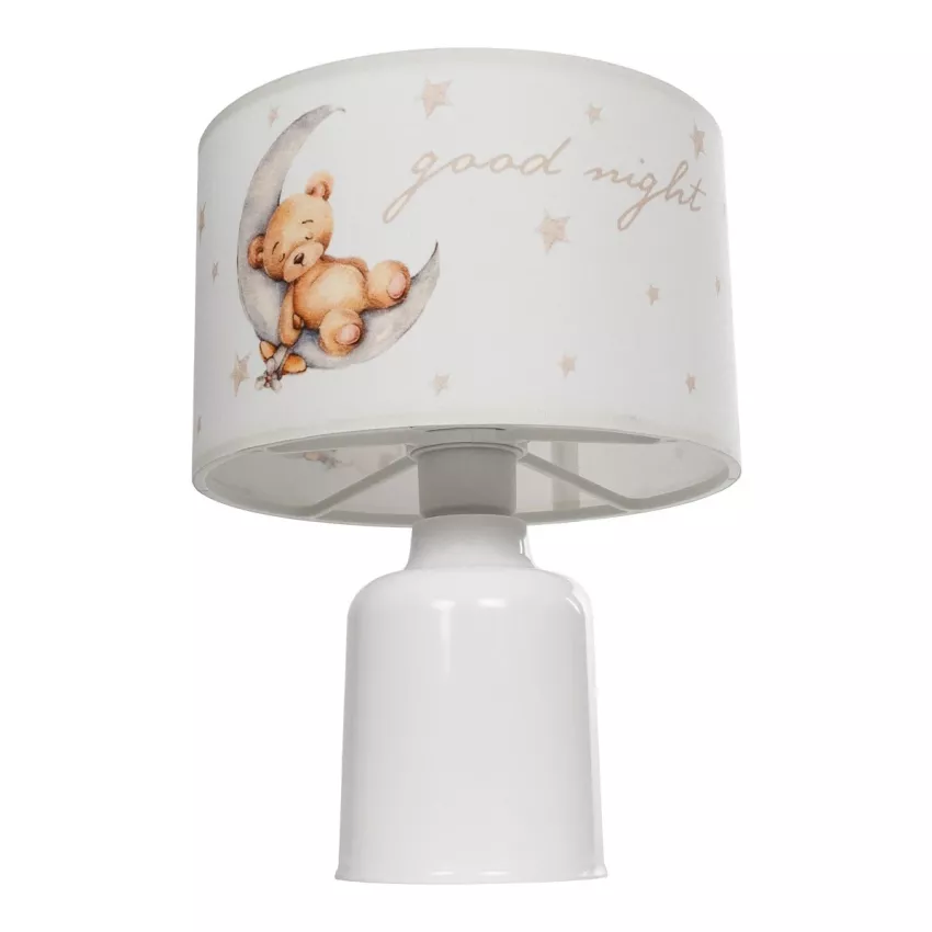 MOON  Παιδικό Eπιτραπέζιο Φωτιστικό Φιγούρα Μονόφωτο 1 x E27 IP20 Λευκό Ύφασμα - Μ24 x Π24 x Υ32cm