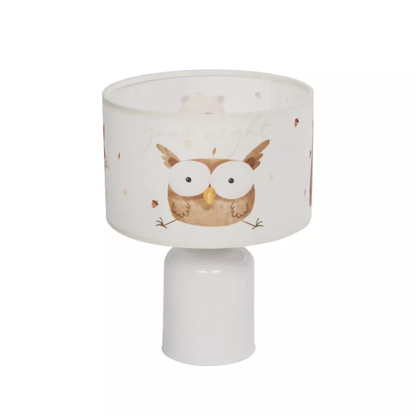 GLOBOSTAR® OWL  Παιδικό Επιτραπέζιο Φωτιστικό Πορτατίφ με Ντουί 1 x E27 AC 220-240V IP20 - Πολύχρωμο - Μ24 x Π24 x Υ32cm