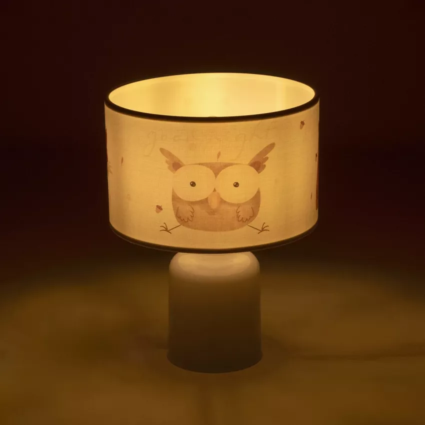 GLOBOSTAR® OWL  Παιδικό Επιτραπέζιο Φωτιστικό Πορτατίφ με Ντουί 1 x E27 AC 220-240V IP20 - Πολύχρωμο - Μ24 x Π24 x Υ32cm
