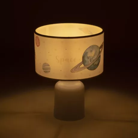 GLOBOSTAR® SATURN  Παιδικό Επιτραπέζιο Φωτιστικό Πορτατίφ με Ντουί 1 x E27 AC 220-240V IP20 - Πολύχρωμο - Μ24 x Π24 x Υ32cm