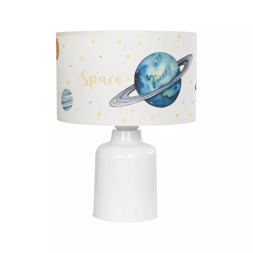 GLOBOSTAR® SATURN  Παιδικό Επιτραπέζιο Φωτιστικό Πορτατίφ με Ντουί 1 x E27 AC 220-240V IP20 - Πολύχρωμο - Μ24 x Π24 x Υ32cm