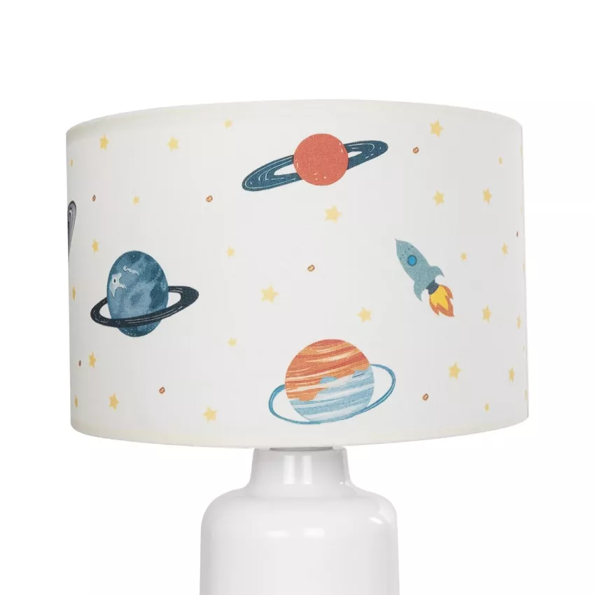 GLOBOSTAR® SATURN  Παιδικό Επιτραπέζιο Φωτιστικό Πορτατίφ με Ντουί 1 x E27 AC 220-240V IP20 - Πολύχρωμο - Μ24 x Π24 x Υ32cm