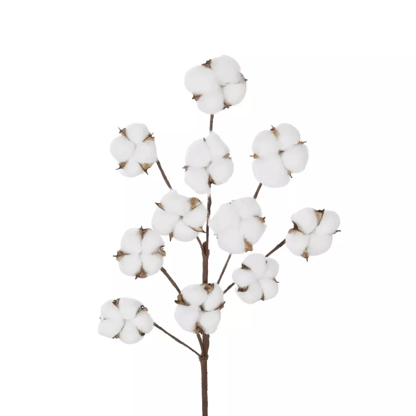 Τεχνητός Κήπος COTTON BRANCH  Τεχνητό Διακοσμητικό Κλαδί Βαμβάκι Μ30 x Π6 x Υ80 cm