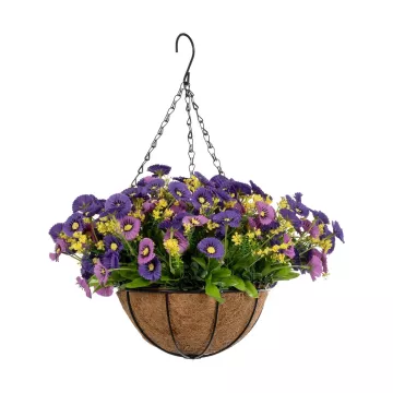 Τεχνητός Κήπος GERBERA HANGING   Τεχνητό Κρεμαστό Διακοσμητικό Φυτό Ζέρμπερας Μ40 x Π40 x Y46cm