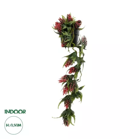 Τεχνητός Κήπος HANGING RED PINE CONE  Τεχνητό Κρεμαστό Διακοσμητικό Φυτό Κόκκινο Κουκουνάρι Μ17 x Π17 x Υ50cm