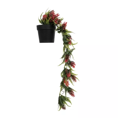 Τεχνητός Κήπος HANGING RED PINE CONE  Τεχνητό Κρεμαστό Διακοσμητικό Φυτό Κόκκινο Κουκουνάρι Μ17 x Π17 x Υ50cm