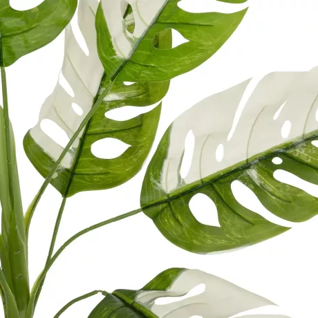 Τεχνητός Κήπος ALBINO MONSTERA  Τεχνητό Διακοσμητικό Φυτό Πράσινη & Λευκή Μονστέρα Μ90 x Π90 x Υ90cm