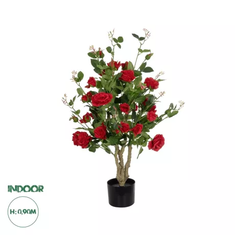 Τεχνητός Κήπος RED ROSES  Τεχνητό Διακοσμητικό Δέντρο Τριανταφυλλιά Μ50 x Π50 x Υ90cm