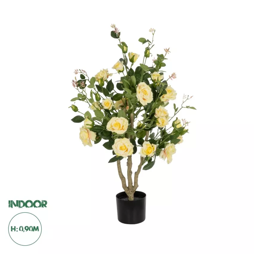 Τεχνητός Κήπος YELLOW ROSES  Τεχνητό Διακοσμητικό Δέντρο Τριανταφυλλιά Μ50 x Π50 x Υ90cm