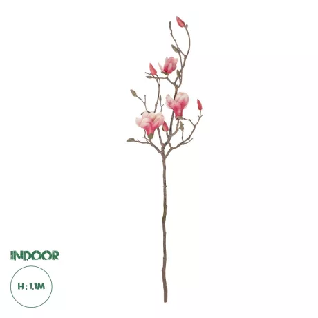 Τεχνητός Κήπος WHITE - PINK MAGNOLIA  Τεχνητό Διακοσμητικό Κλαδί Ροζ Μανόλια Μ30 x Π13 x Υ110cm