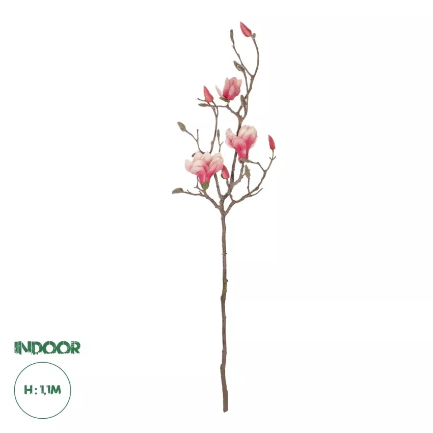 Τεχνητός Κήπος WHITE - PINK MAGNOLIA  Τεχνητό Διακοσμητικό Κλαδί Ροζ Μανόλια Μ30 x Π13 x Υ110cm