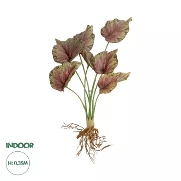 Τεχνητός Κήπος BEGONIA LEAVES ROOTED  Τεχνητό Διακοσμητικό Φυτό Πολύχρωμη Βιγόνια Μ25 x Π14 x Υ35cm