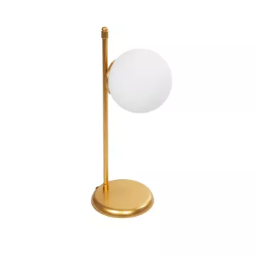 GLOBOSTAR® GLOBUS  Μοντέρνο Επιτραπέζιο Φωτιστικό Πορτατίφ με Ντουί 1 x E27 AC 220-240V IP20 - Χρυσό & Λευκό - Μ21 x Π17 x Υ45cm