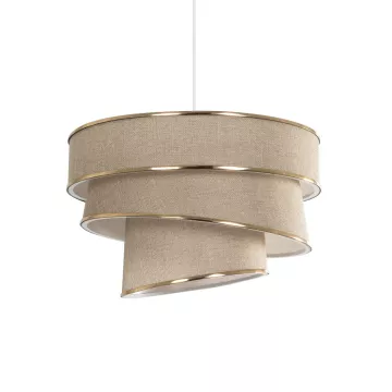 GLOBOSTAR® SIERA  Μοντέρνο Κρεμαστό Φωτιστικό Οροφής με Ντουί 1 x E27 AC 220-240V IP20 - Μπεζ & Χρυσό - Μ38 x Π38 x Υ26cm